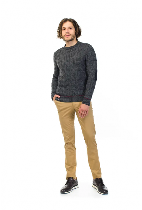 Soft Touch O-neck Knit Jumper Grey