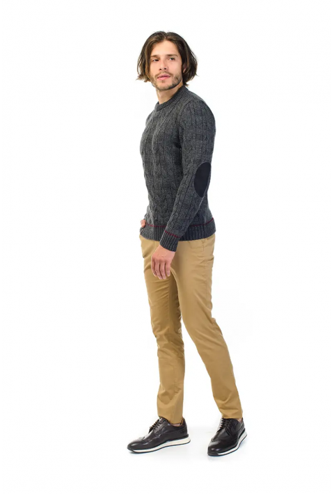 Soft Touch O-neck Knit Jumper Grey