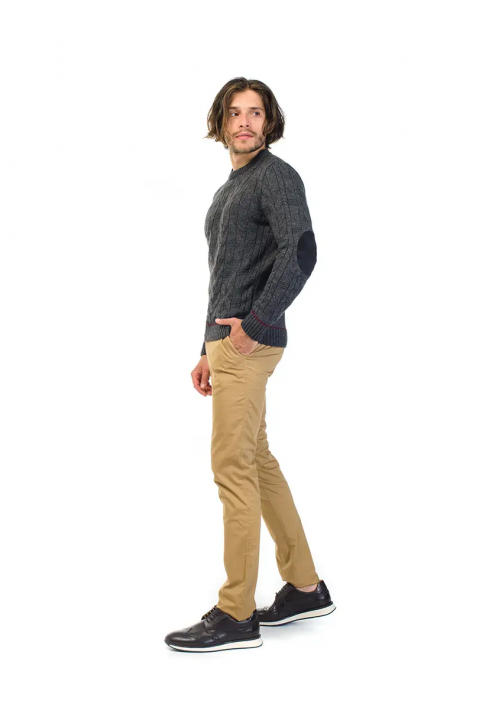 Soft Touch O-neck Knit Jumper Grey