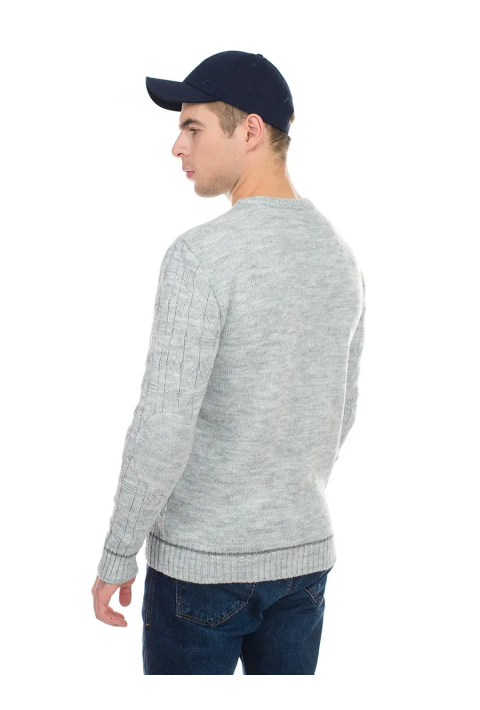 Soft Touch O-neck Knit Jumper Light Grey