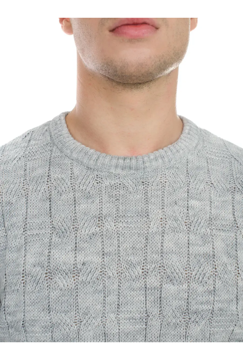 Soft Touch O-neck Knit Jumper Light Grey