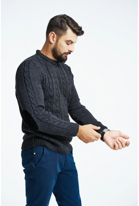 Soft Touch O-neck Knit Jumper Grey