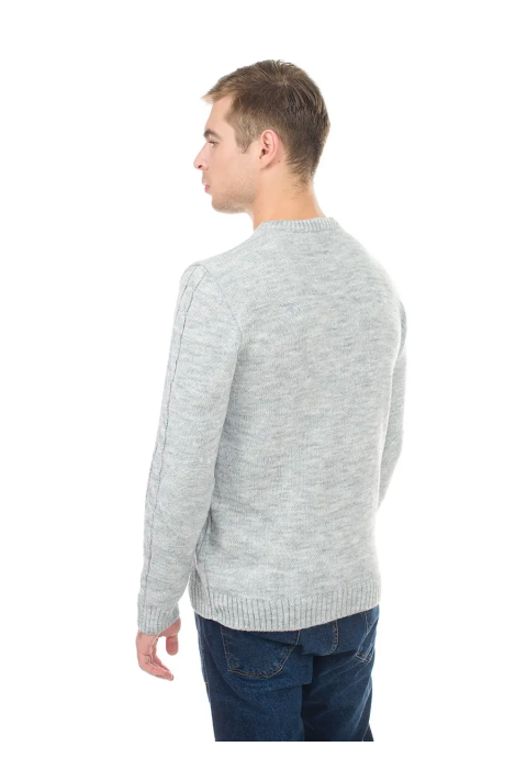 Soft Touch O-neck Knit Jumper Light Grey