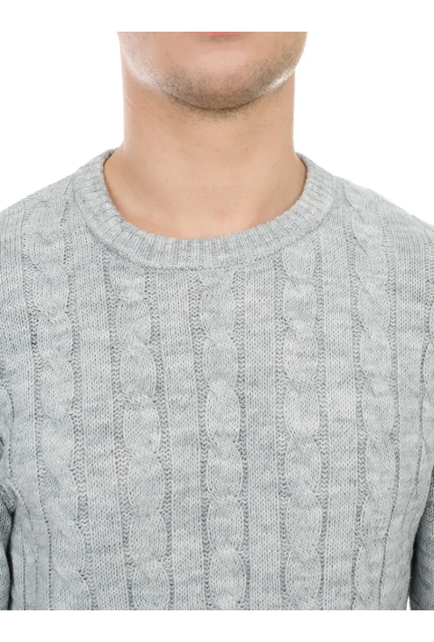 Soft Touch O-neck Knit Jumper Light Grey