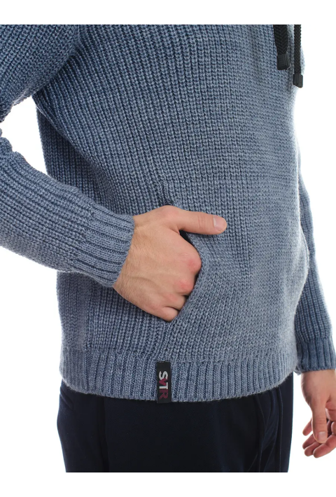 Loose T-neck Knit Sweater Jeans
