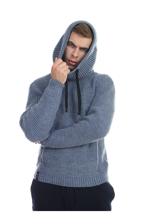 Loose T-neck Knit Sweater Jeans