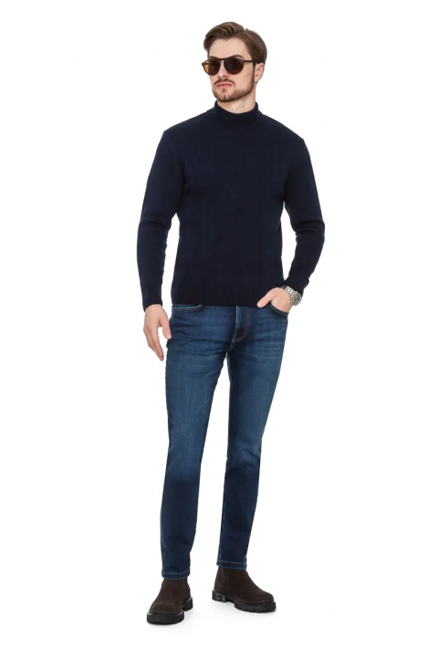 O-neck Knit Sweater Blue
