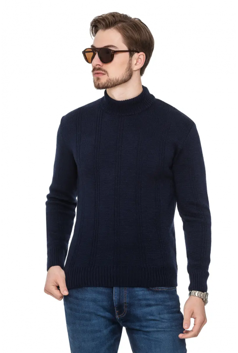O-neck Knit Sweater Blue