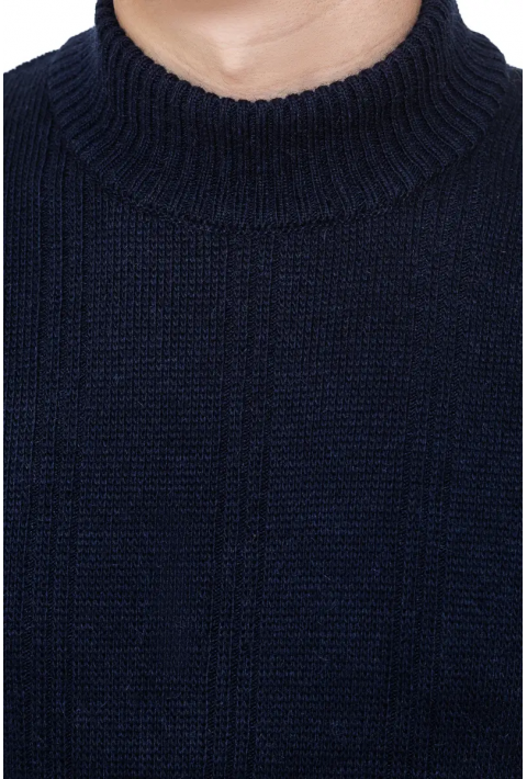 O-neck Knit Sweater Blue
