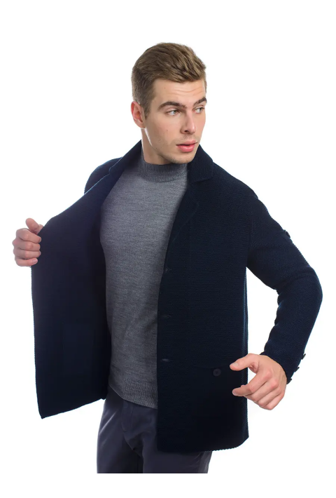 T-neck Knit Sweater Grey