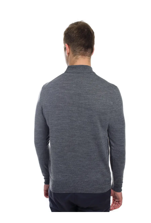 T-neck Knit Sweater Grey