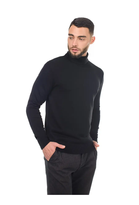T-neck Knit Jumper Black
