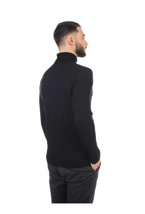 T-neck Knit Jumper Black