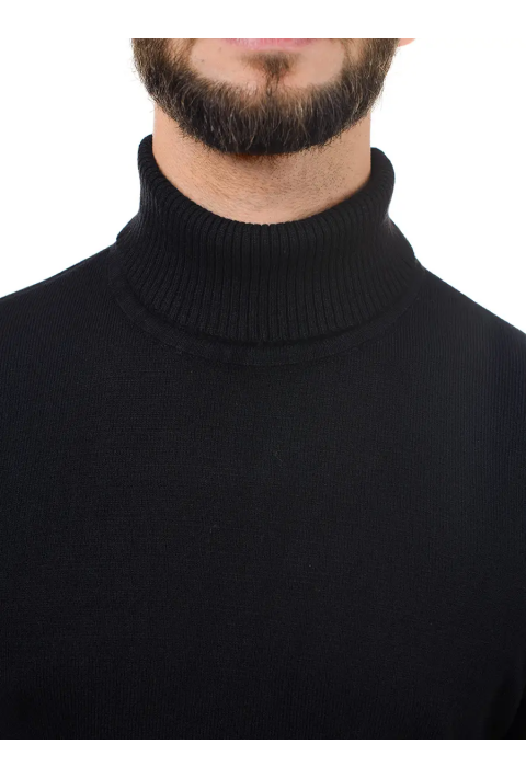 T-neck Knit Jumper Black