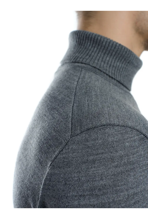 T-neck Knit Jumper Grey