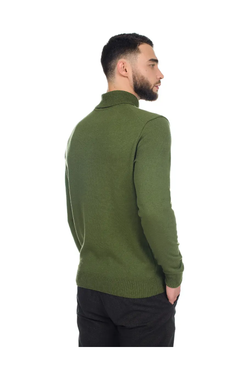 T-neck Knit Jumper Olive