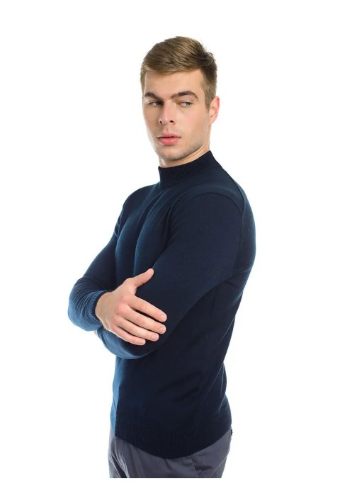 O-neck Knit Sweater Blå