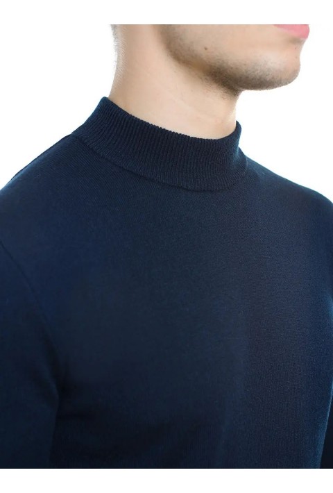 O-neck Knit Sweater Blå