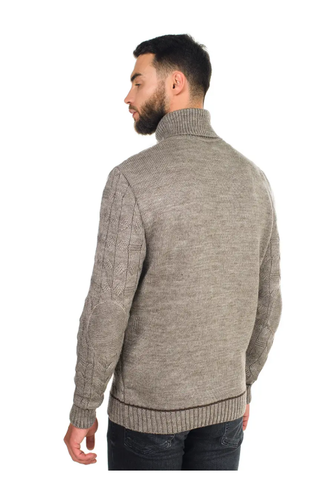 Soft Touch T-neck Knit Jumper Sand