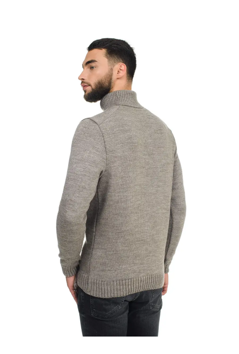 Soft Touch T-neck Knit Jumper Sand