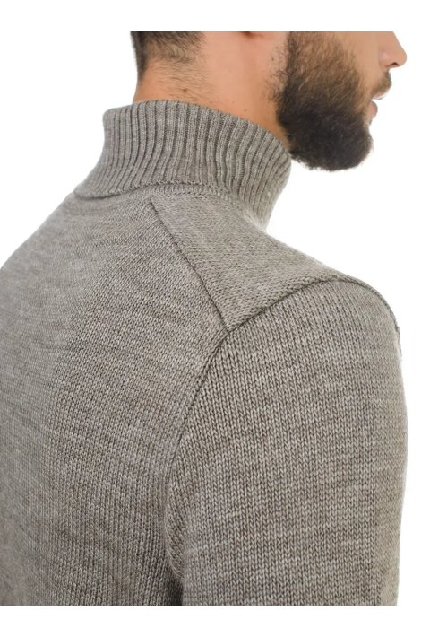 Soft Touch T-neck Knit Jumper Sand