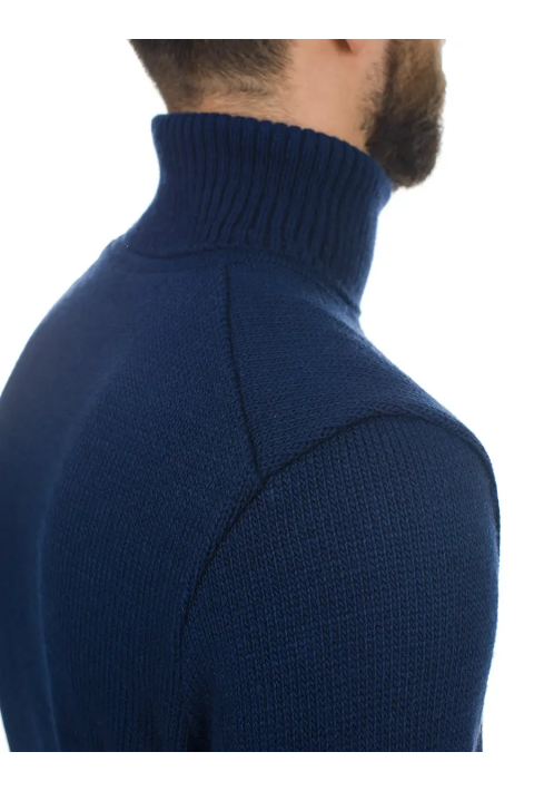 Soft Touch T-neck Knit Jumper Blue