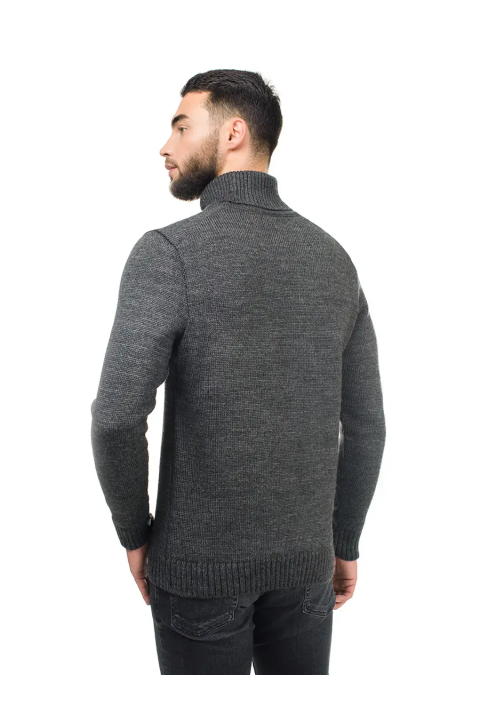 Soft Touch T-neck Knit Jumper Grey