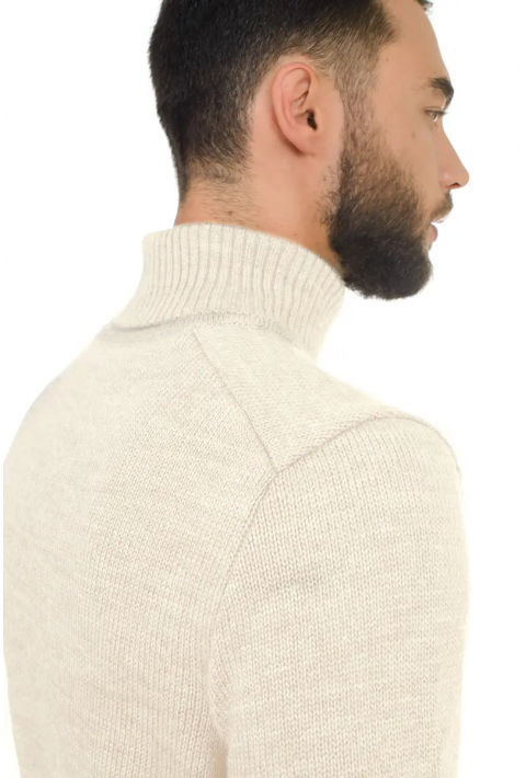Soft Touch T-neck Knit Jumper Cream