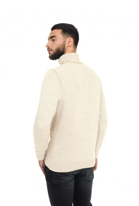 Soft Touch T-neck Knit Jumper Cream