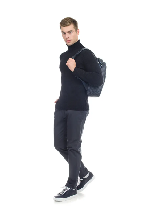 T-neck Knit Jumper Grey