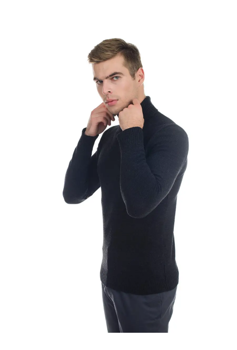 T-neck Knit Jumper Grey