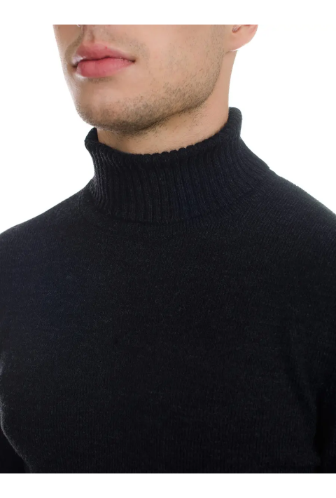 T-neck Knit Jumper Grey