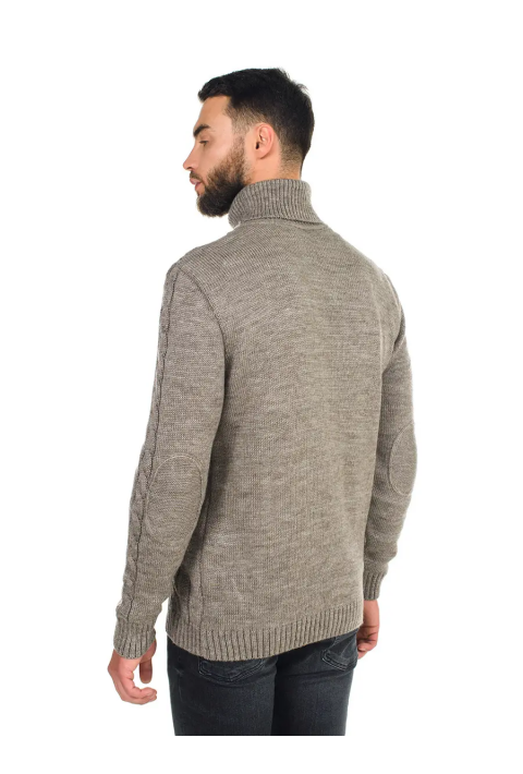 Soft Touch T-neck Knit Jumper Sand
