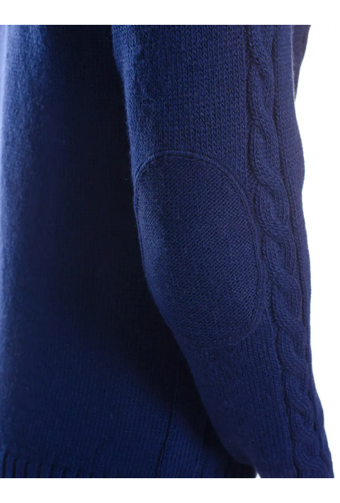 Soft Touch T-neck Knit Jumper Blue
