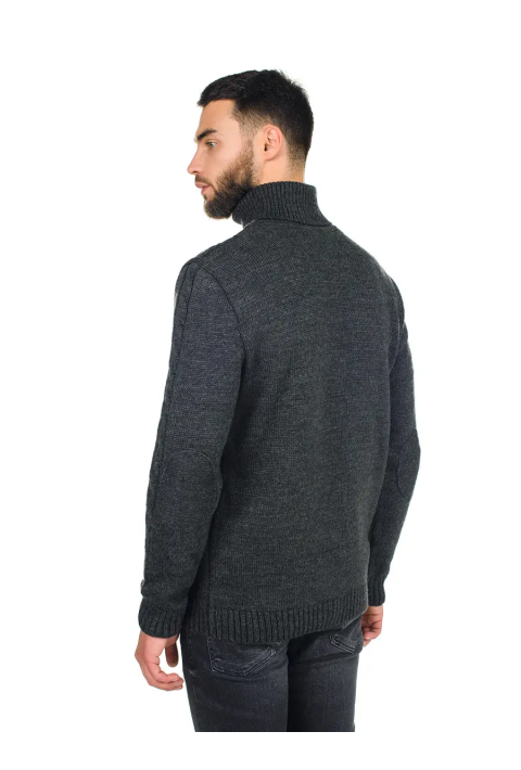 Soft Touch T-neck Knit Jumper Grey