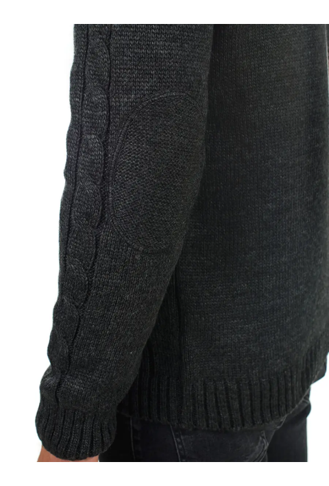 Soft Touch T-neck Knit Jumper Grey