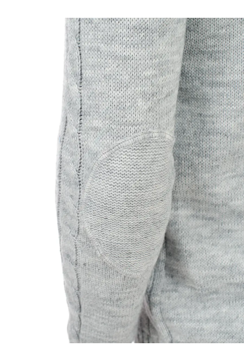 Soft Touch T-neck Knit Jumper Light Grey