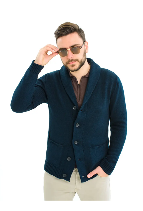 Soft Touch Knit Cardigan Blue