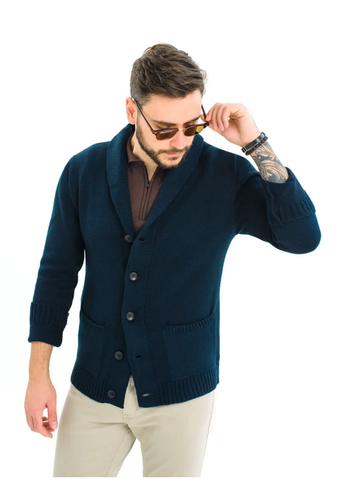 Soft Touch Knit Cardigan Blue