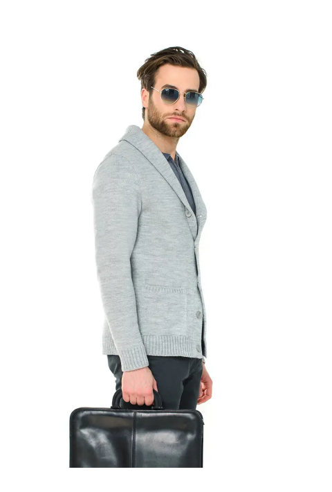 Soft Touch Knit Cardigan Light Grey