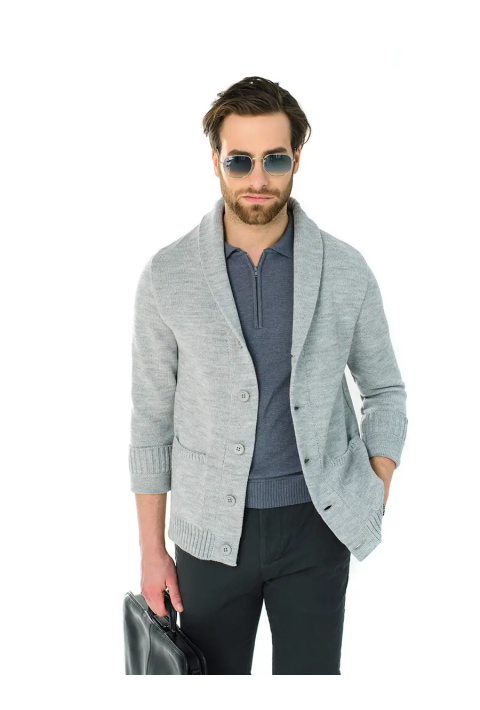 Soft Touch Knit Cardigan Light Grey