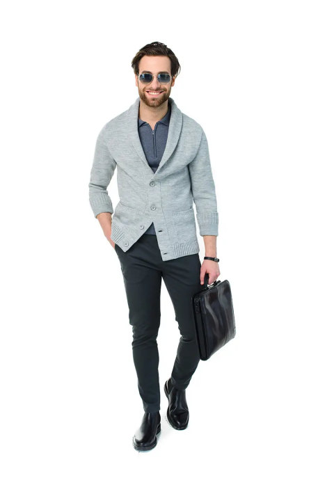 Soft Touch Knit Cardigan Light Grey