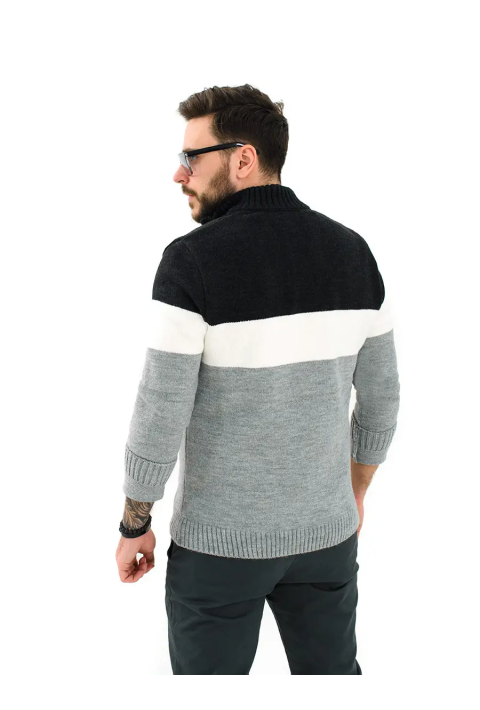 Zip Knit Cardigan Grey