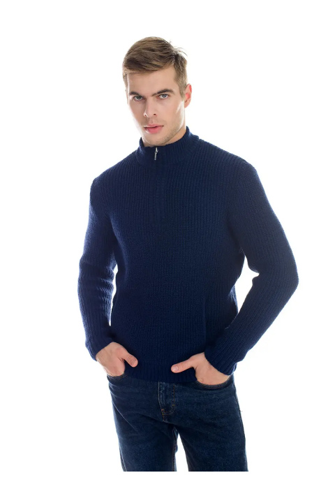 T-neck Zip Knit Sweater