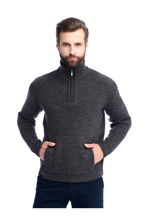 T-neck Zip Knit Sweater