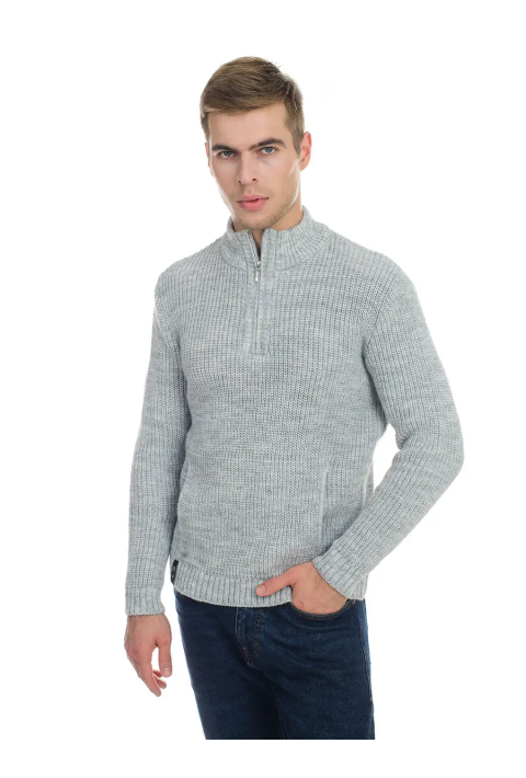 T-neck Zip Knit Sweater
