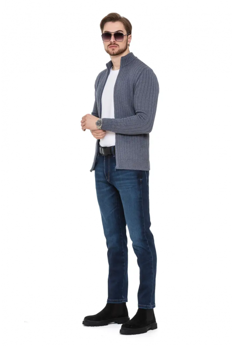 Soft Touch Zip Knit Cardigan Jeans