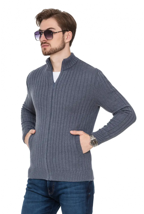 Soft Touch Zip Knit Cardigan Jeans