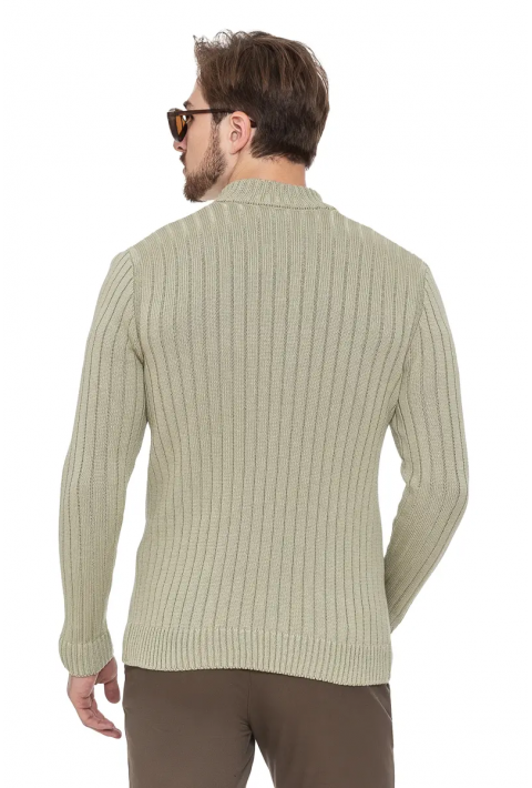 Soft Touch Zip Knit Cardigan Olive