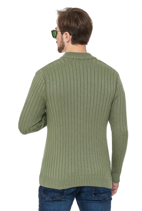 Soft Touch Zip Knit Cardigan Lysegrøn